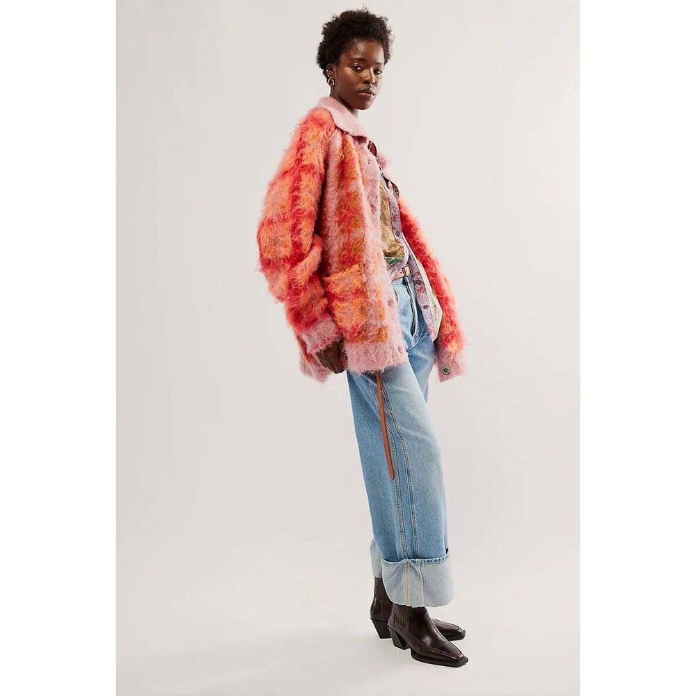 New Free People Harper Cardi Cinnamon Spice Sweater Cardigan Sz  Xs/S - Picture 2 of 9